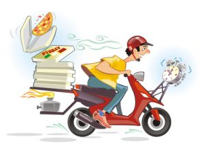 Pizza delivery hot and time