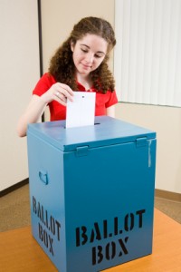 Election - Young Voter Casts Ballot