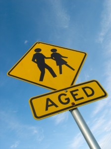 Aged persons warning sign